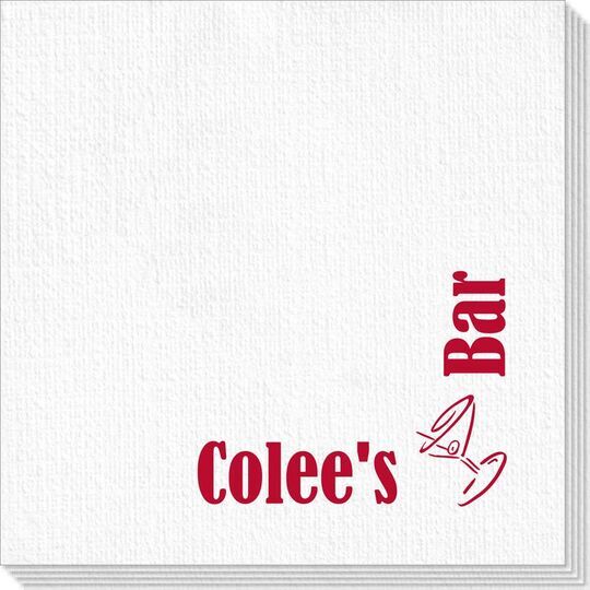 Corner Text with Martini Glass Deville Napkins
